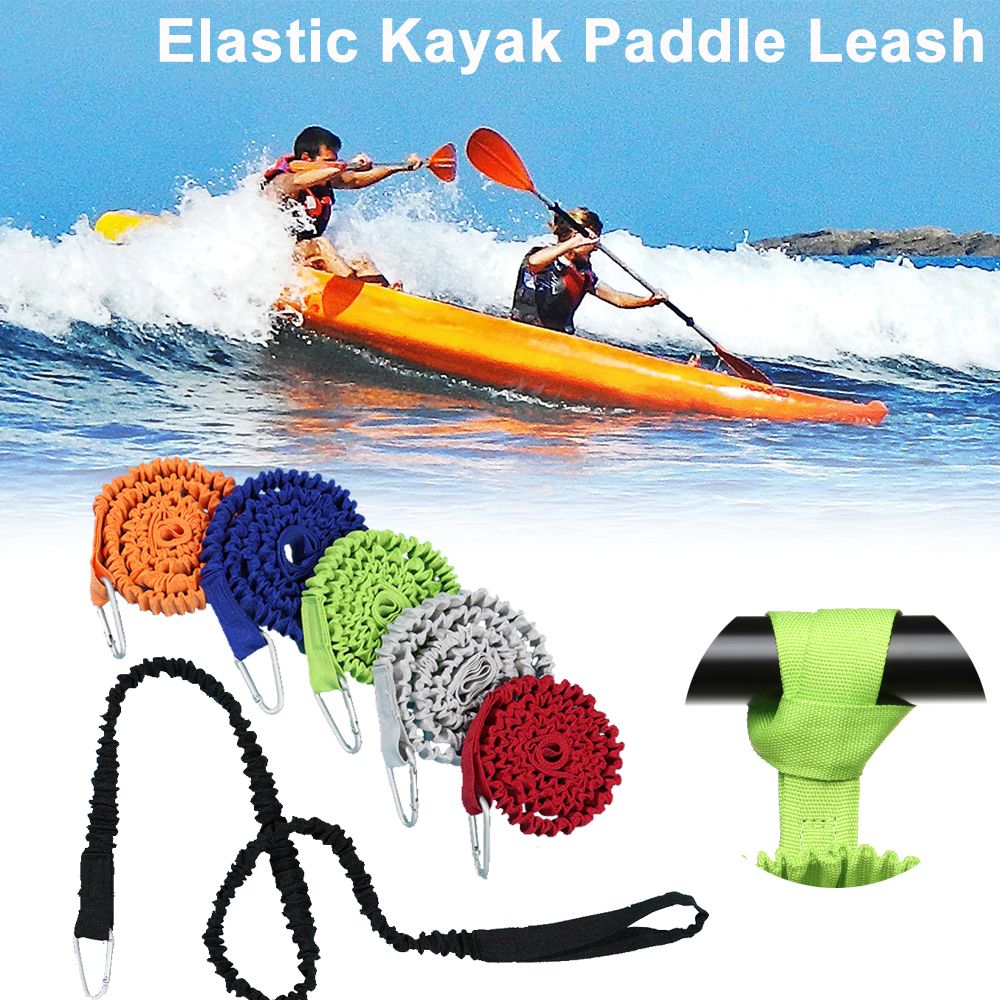 Fishing Kayak Paddle Leash - Регулируемый эластичный шнур для удочки, Безопасный