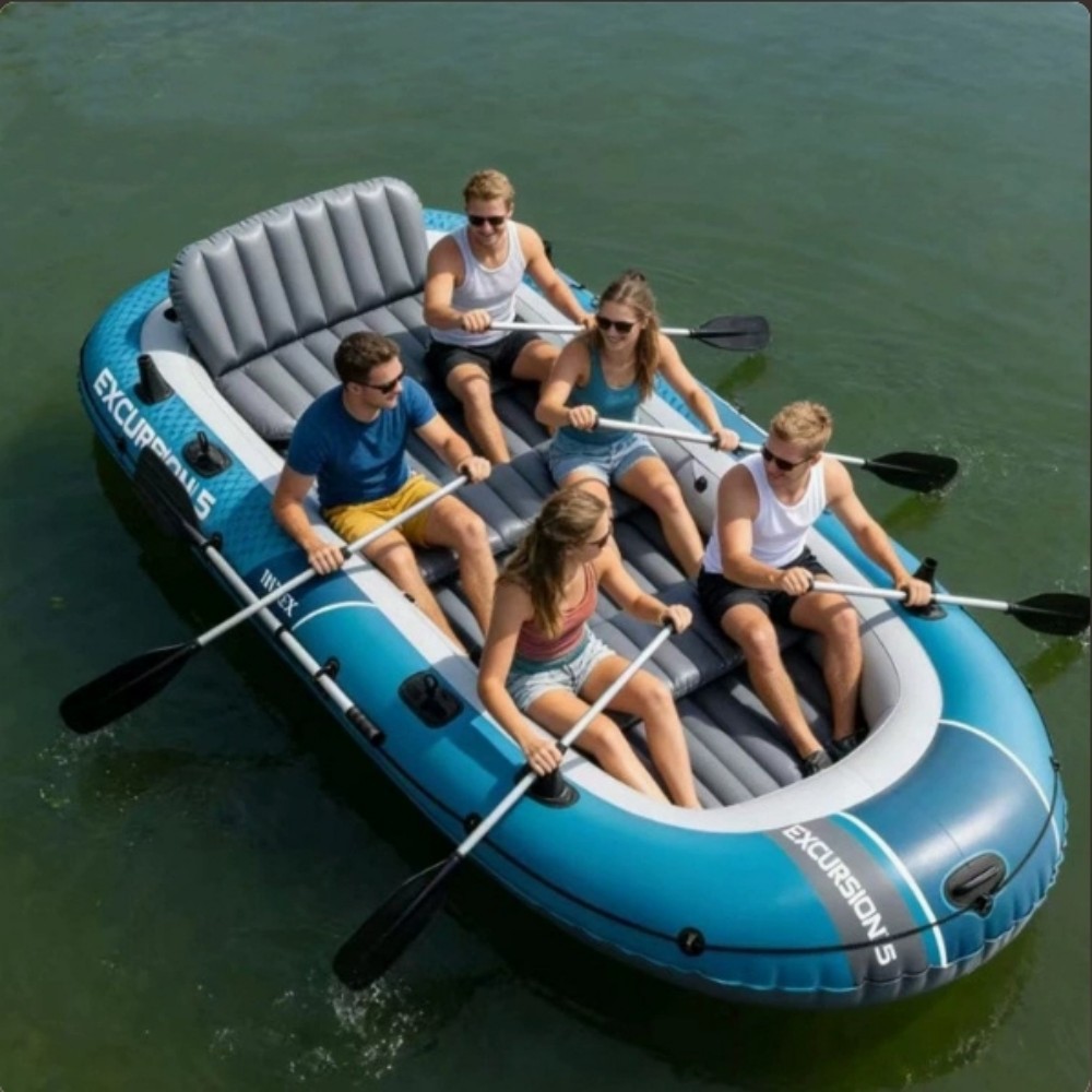 Fishing Kayak Inflatable - Надувная лодка для 2-4 человек, прочная,
