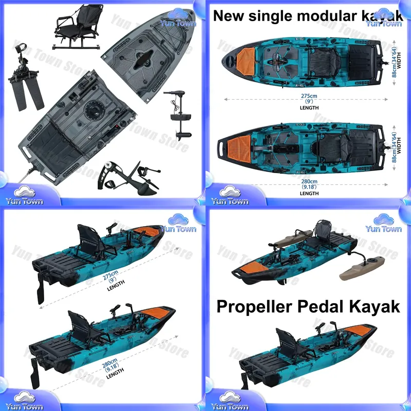 Fishing Kayak Sit In - Модульный каяк 9,5 футов с педальным