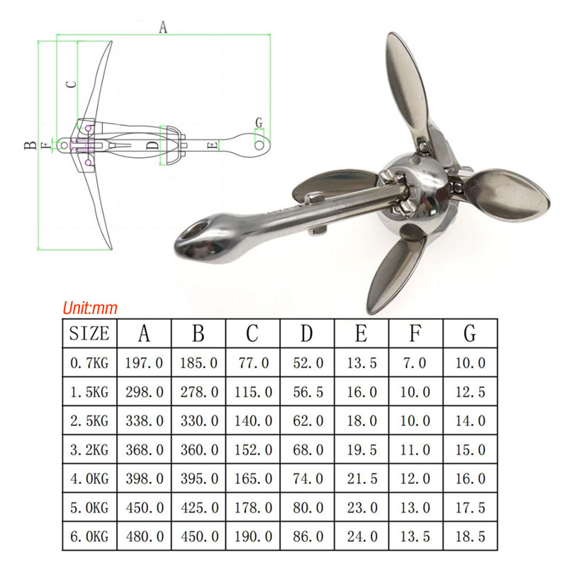 Металлический Якорь для лодки, – обзор и цена Fishing Kayak Anchor